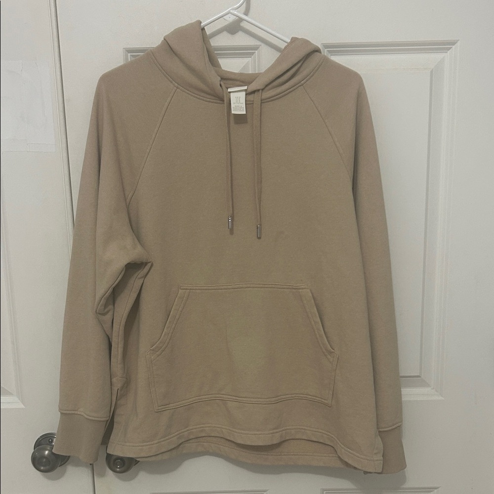 H&M Beige Basics Loose Hoodie Sweatshirt Size Medium